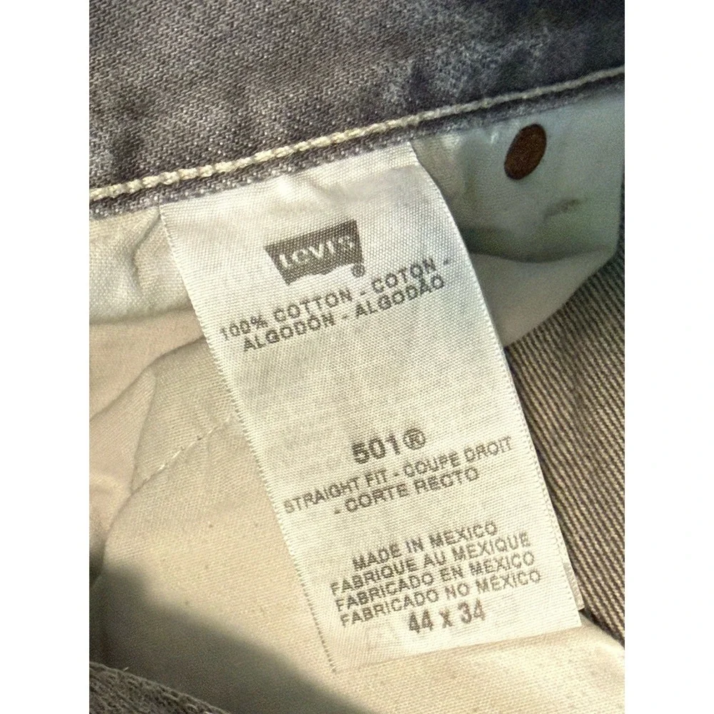 Levi's 501 XX Jeans Washed Charcoal Button Fly Men's 44x34 Straight Fit Selvedge
